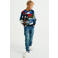 WE Fashion kersttrui van katoen rood/blauw/wit