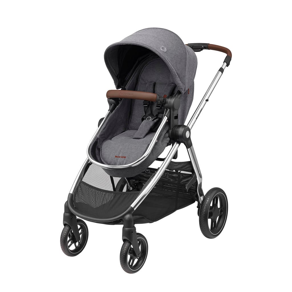 Maxi-Cosi MC Zelia 3 Luxe Twillic Grey Fr (Chrome frame & Brown Leather)