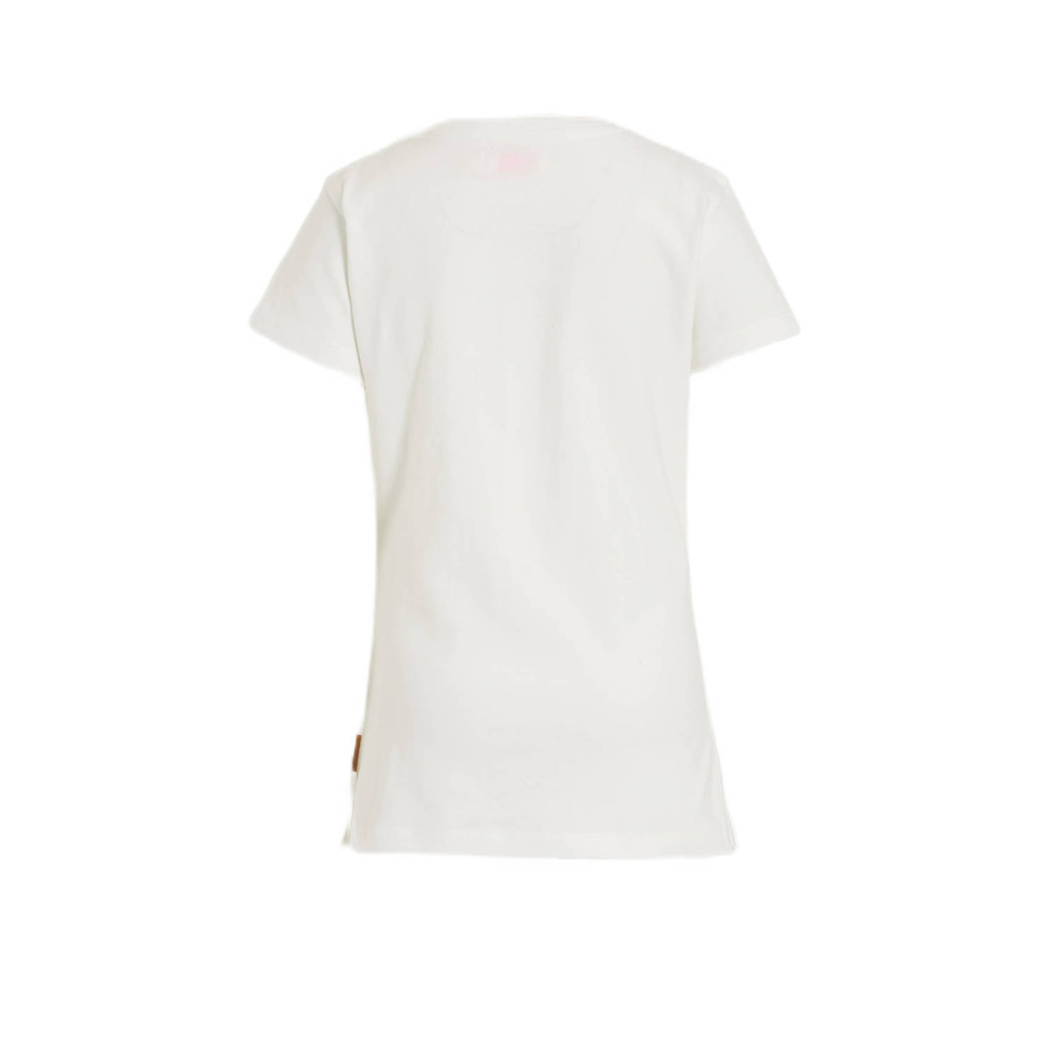 Orange Stars T-shirt Patty met tekstopdruk wit