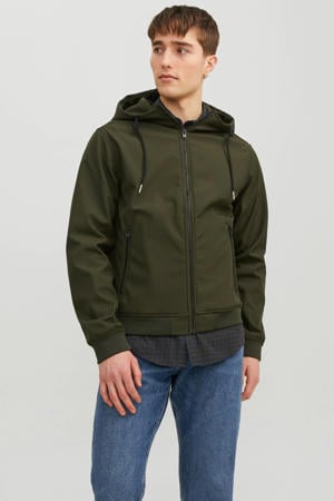 softshell jas JJEBASIC met logo groen