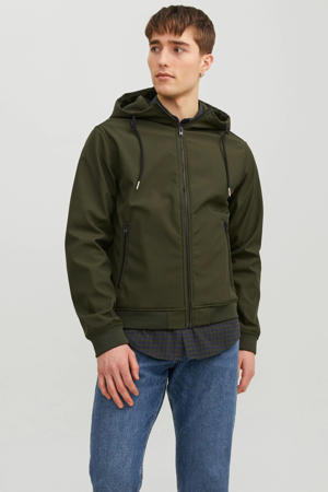 softshell jas JJEBASIC met logo groen