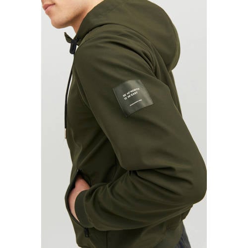 JACK & JONES ESSENTIALS softshell jas JJEBASIC met logo groen afbeelding