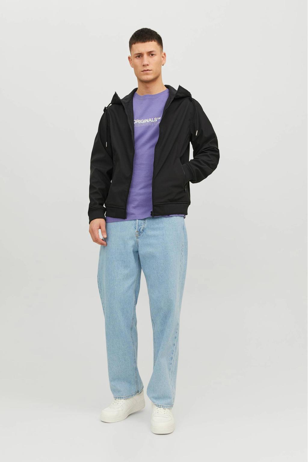 JACK & JONES ESSENTIALS softshell jas JJEBASIC met logo zwart