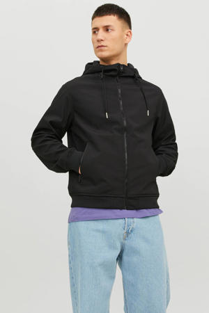 softshell jas JJEBASIC met logo zwart