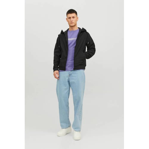 JACK & JONES ESSENTIALS softshell jas JJEBASIC met logo zwart afbeelding