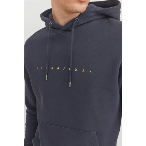 JACK & JONES ESSENTIALS hoodie JJESTAR met printopdruk donkerblauw afbeelding