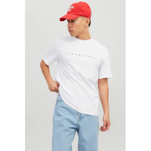 JACK & JONES ESSENTIALS regular T-shirt wit afbeelding
