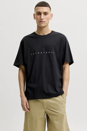 regular fit T-shirt JJESTAR met printopdruk zwart