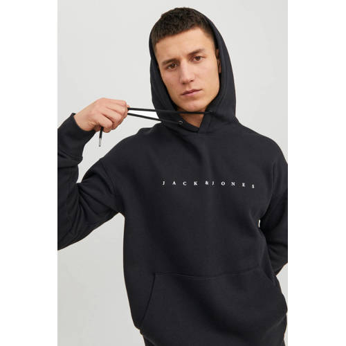 JACK & JONES ESSENTIALS hoodie JJESTAR met printopdruk zwart afbeelding