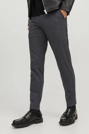 slim fit chino JPSTMARCO van polyester grijs