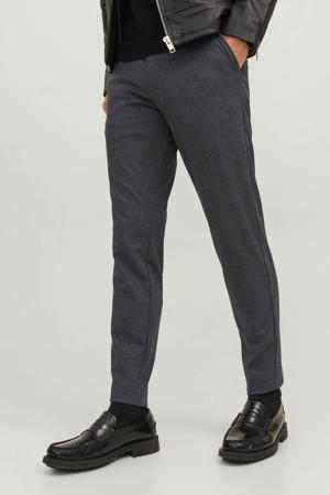 slim fit chino JPSTMARCO van polyester grijs