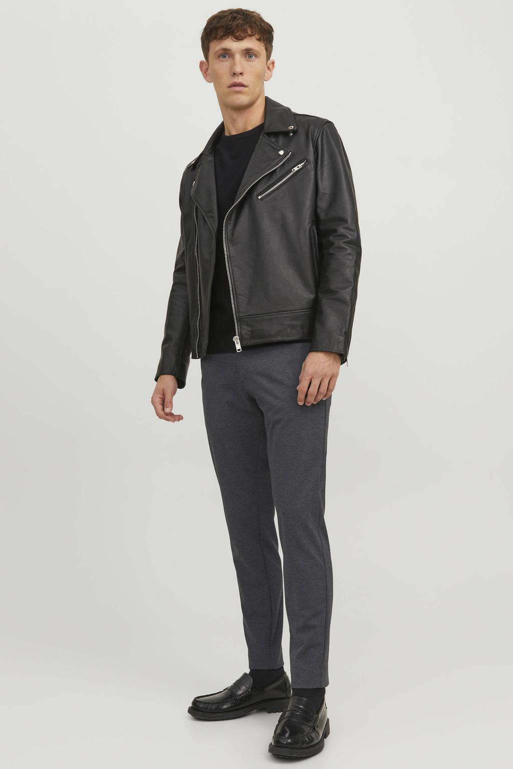 JACK & JONES PANTS STUDIO slim fit chino JPSTMARCO van polyester grijs