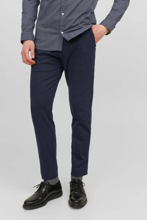slim fit chino JPSTMARCO van polyester donkerblauw