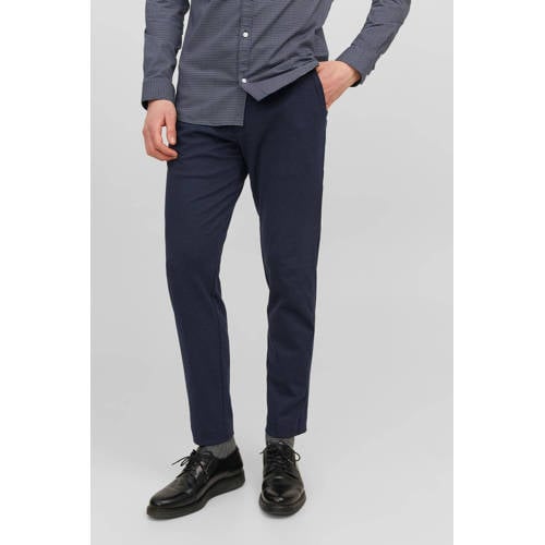 JACK & JONES PANTS STUDIO slim fit chino JPSTMARCO van polyester donkerblauw afbeelding