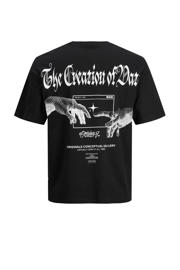 thumbnail: JACK & JONES ORIGINALS oversized T-shirt JORMAGNUM met backprint zwart