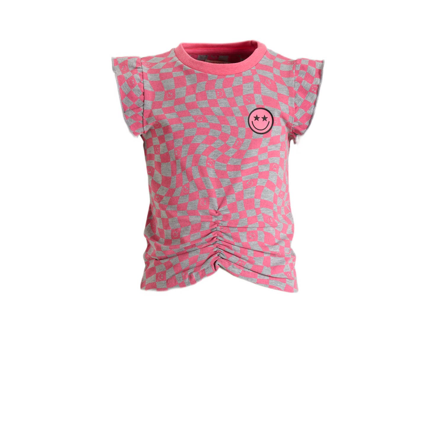 Orange Stars T-shirt Pelin met all over print roze grijs Meisjes Katoen Ronde hals 110 116