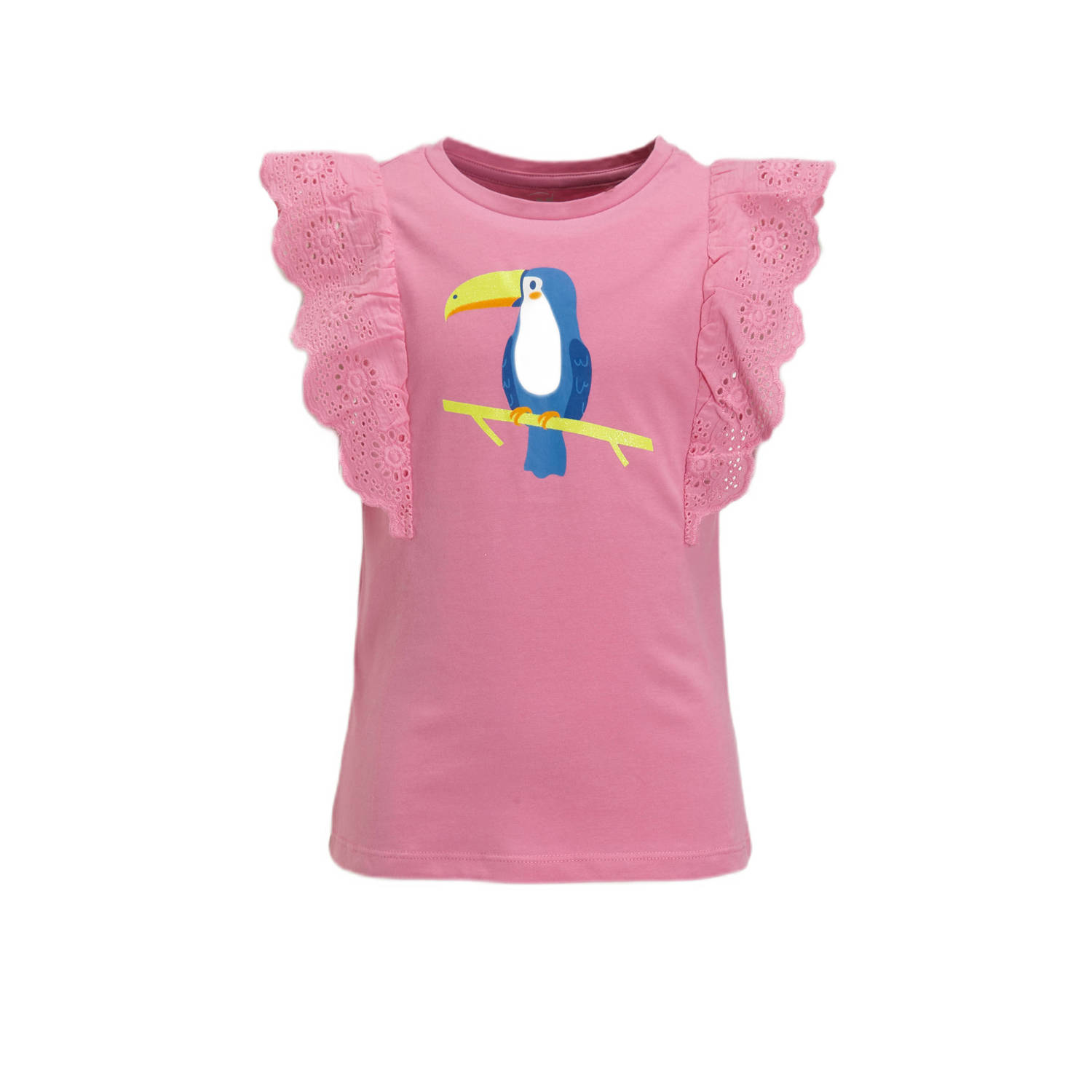 anytime T-shirt met printopdruk roze