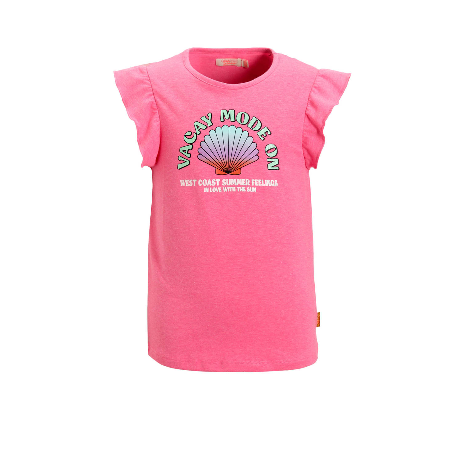 Orange Stars T-shirt Petri met printopdruk roze Meisjes Katoen Ronde hals 110 116