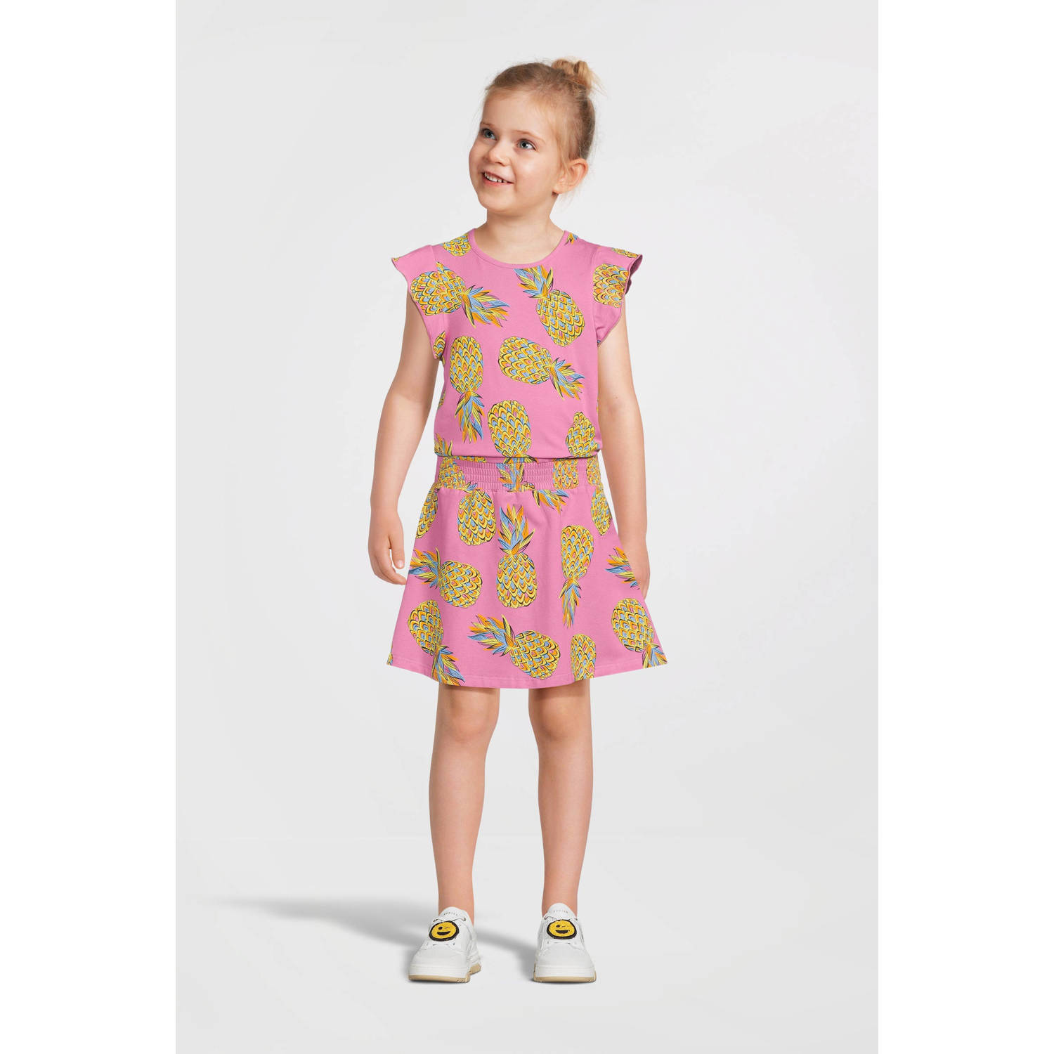 Orange Stars jurk Phyllis met all over print roze