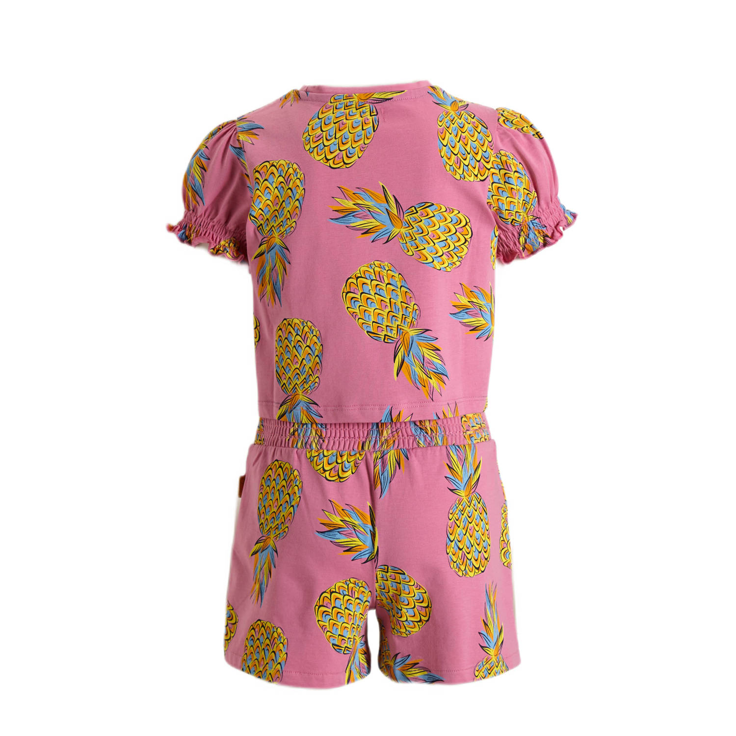 Orange Stars top + short Pieke met all over print roze
