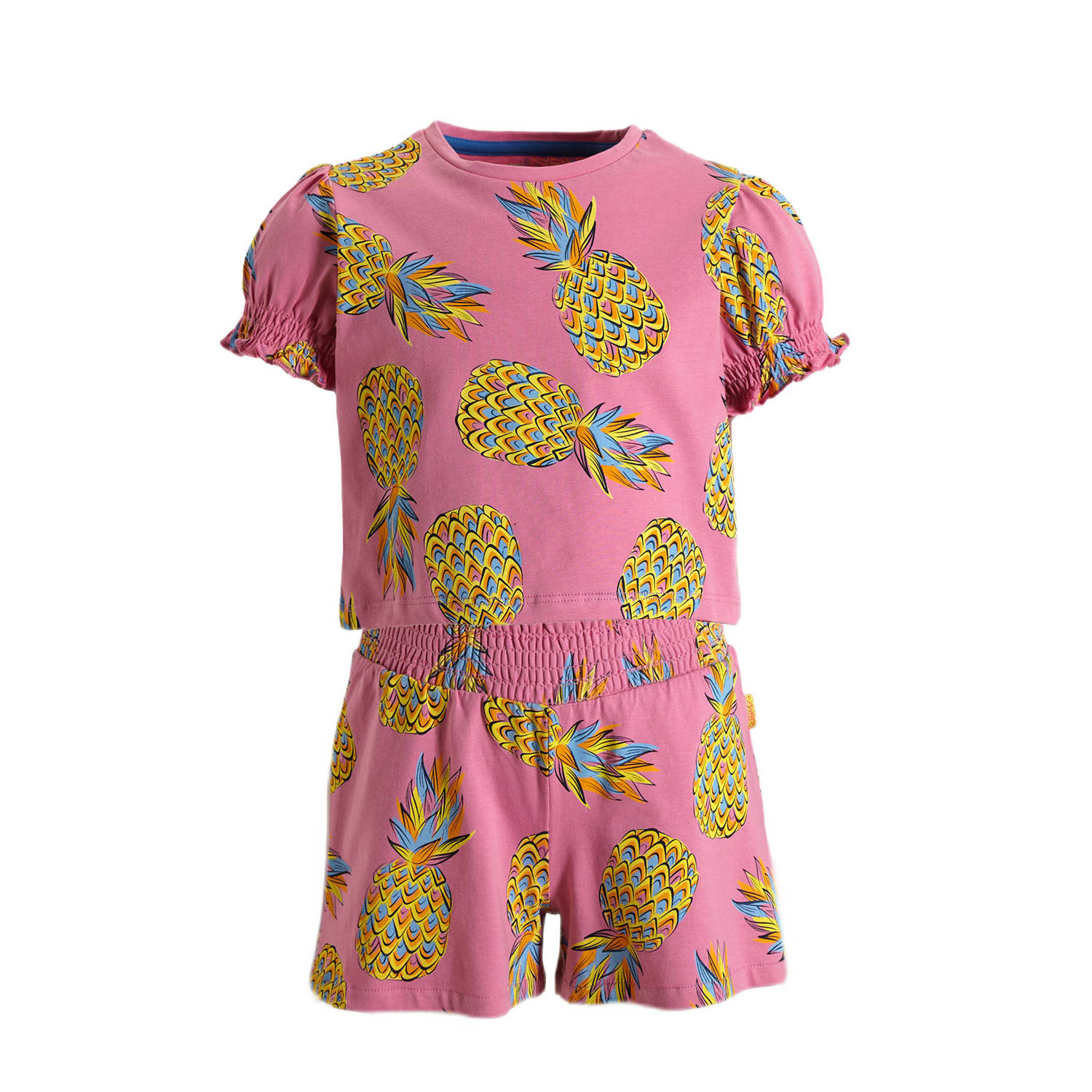 Orange Stars top + short Pieke met all over print roze Shirt + broek Meisjes Katoen Ronde hals 110 116