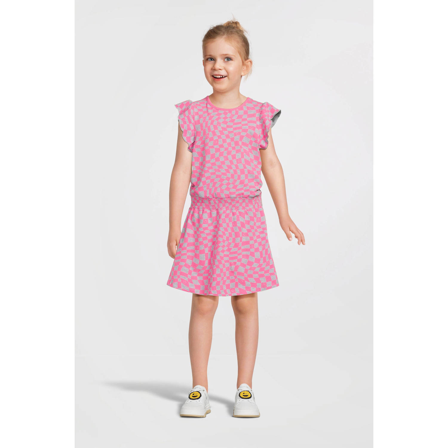 Orange Stars jurk Phyllis met all over print roze