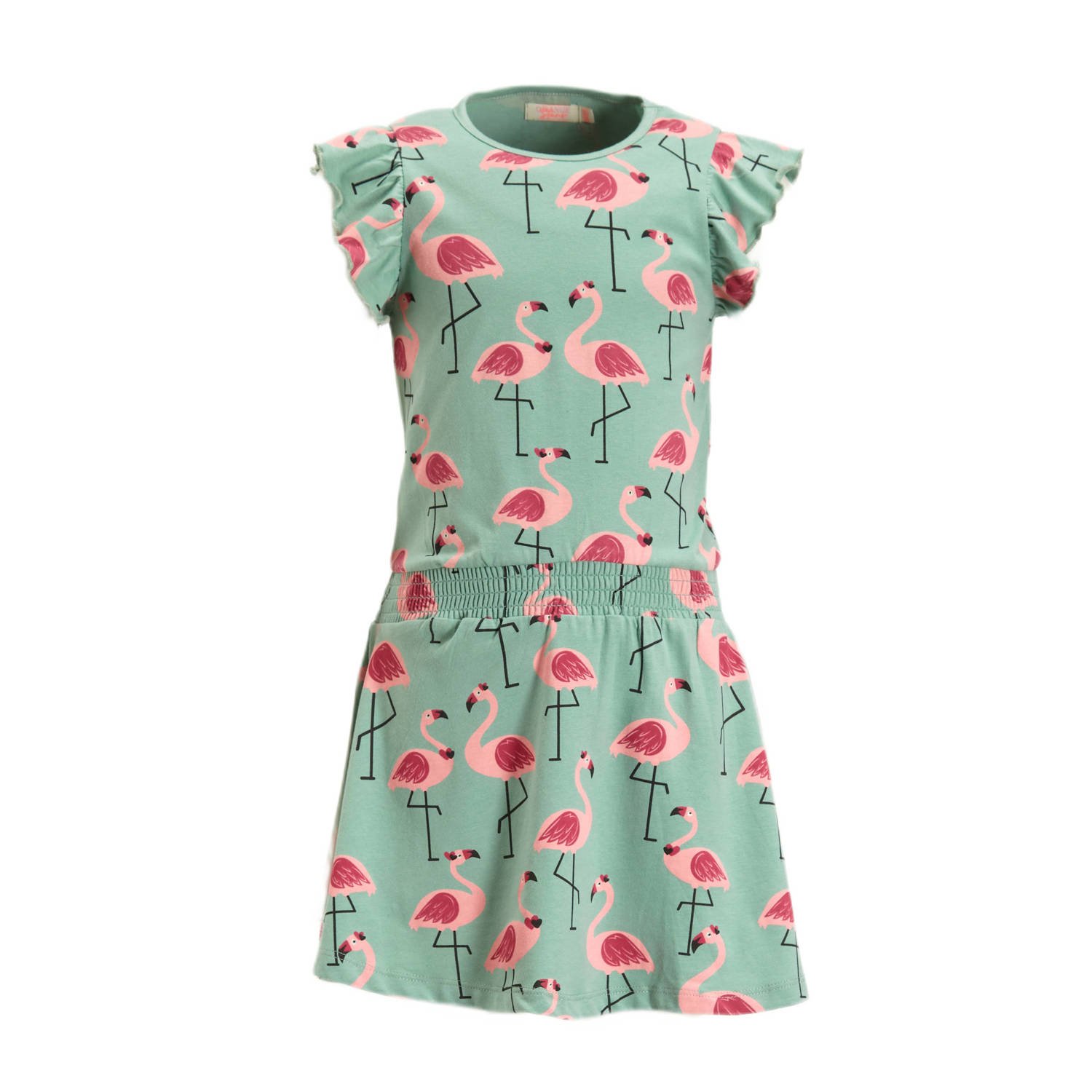 Orange Stars jurk Phyllis met all over print groen roze