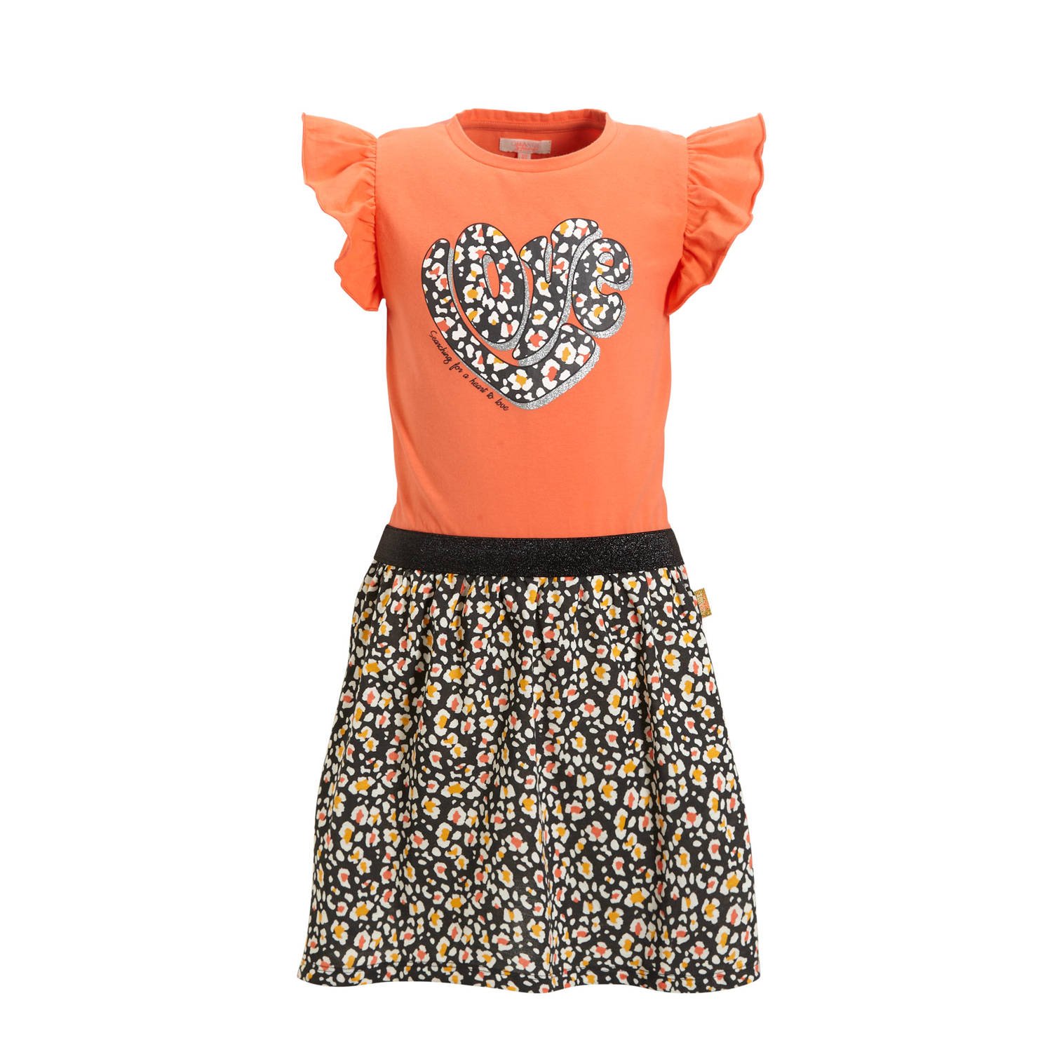 Orange Stars jurk Phillipa met printopdruk multi