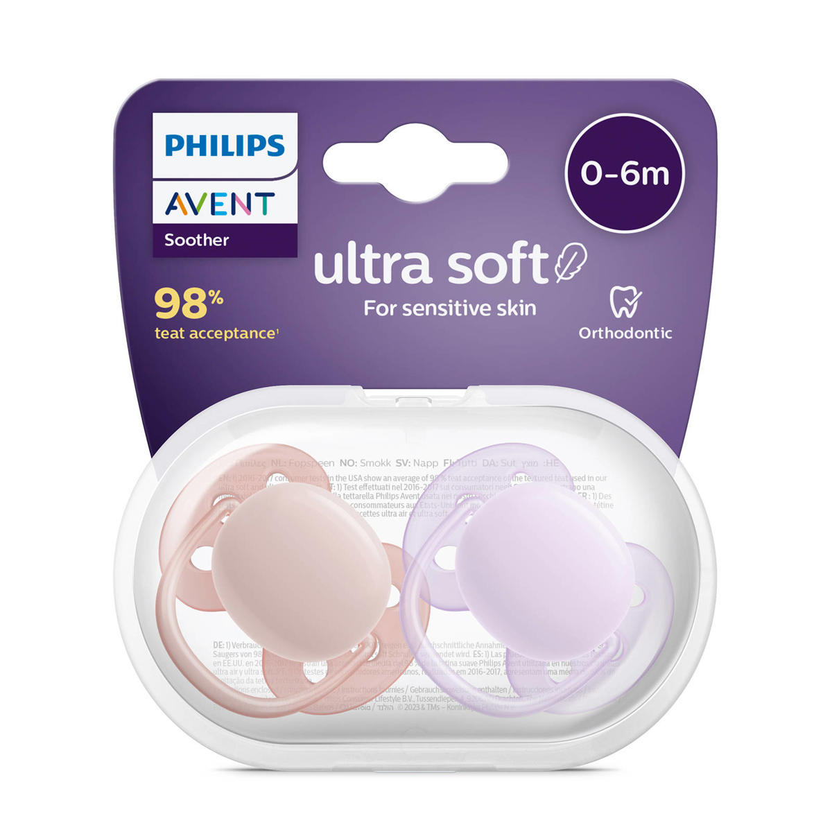 Philips Avent - Ultra Air - Fopspeen Happy - 0/6 maanden - 2 stuks - SCF080/02