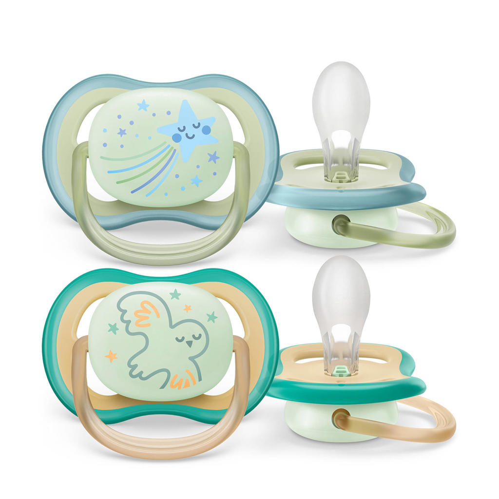 Philips AVENT Ultra Air Nighttime fopspeen 0-6 maand 2 stuks