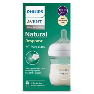 Natural Response Glazen Babyfles 120 ml 0M+ Snelheid-2 speen SCY930/01