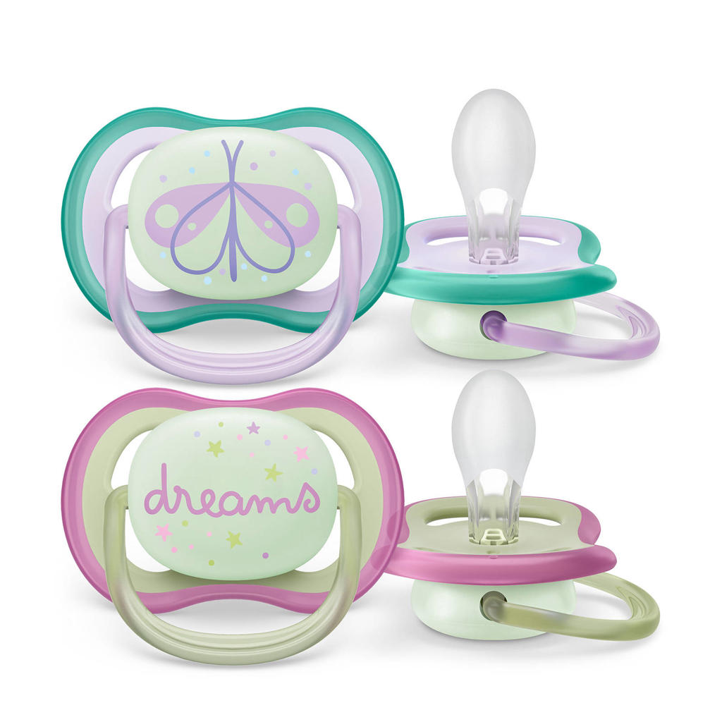 Philips AVENT Ultra Air Nighttime fopspeen 0-6M 2 stuks SCF376/19