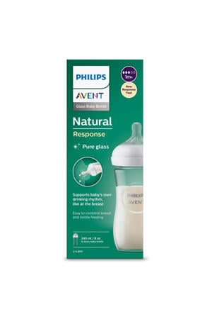Natural Response Glazen Babyfles 240 ml 1M+ Snelheid 3-speen SCY933/01