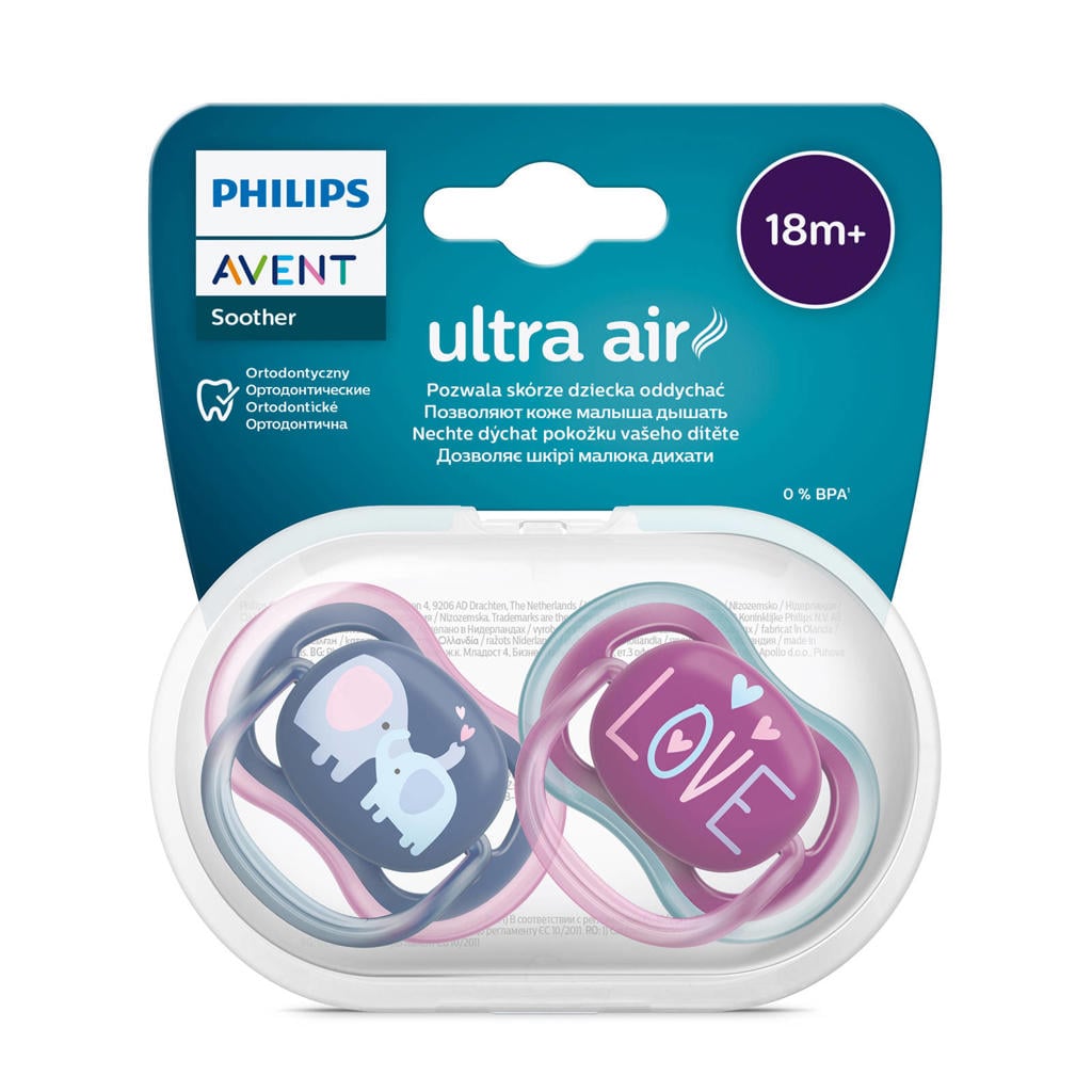 Philips AVENT Ultra Air Fopspeen 18M+ 2 stuks SCF349/22