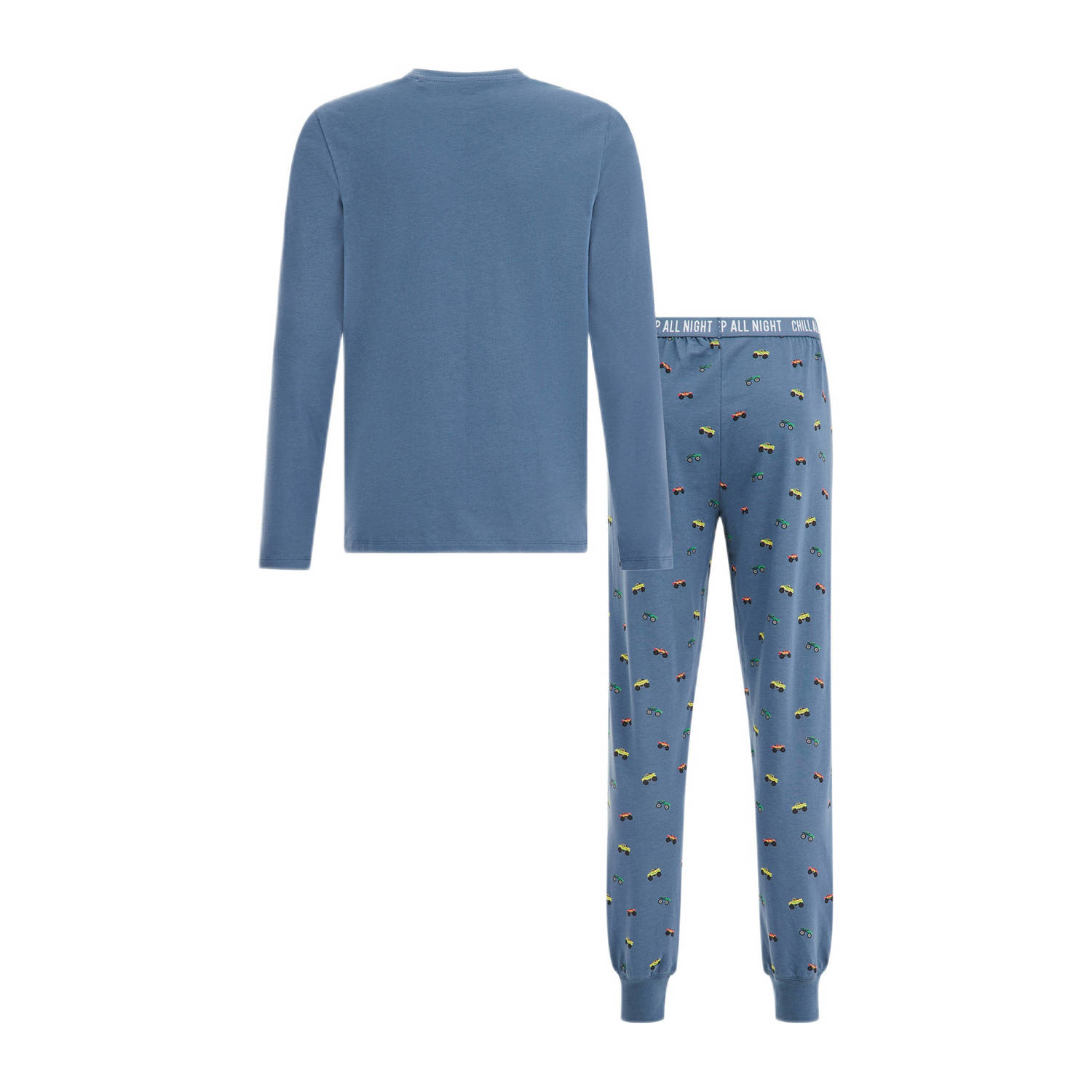 WE Fashion pyjama met printopdruk middenblauw