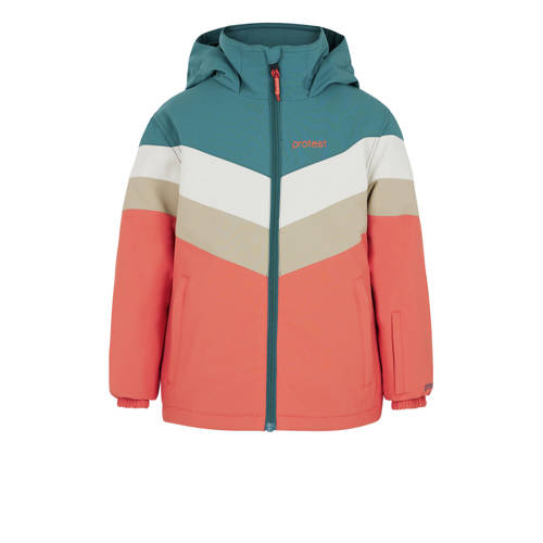 Protest ski-jas PRTNOI TD aqua/koraalrood/ecru afbeelding