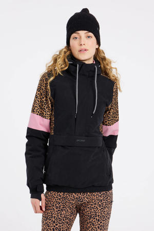 ski-anorak PRTJVARI zwart/camel/roze