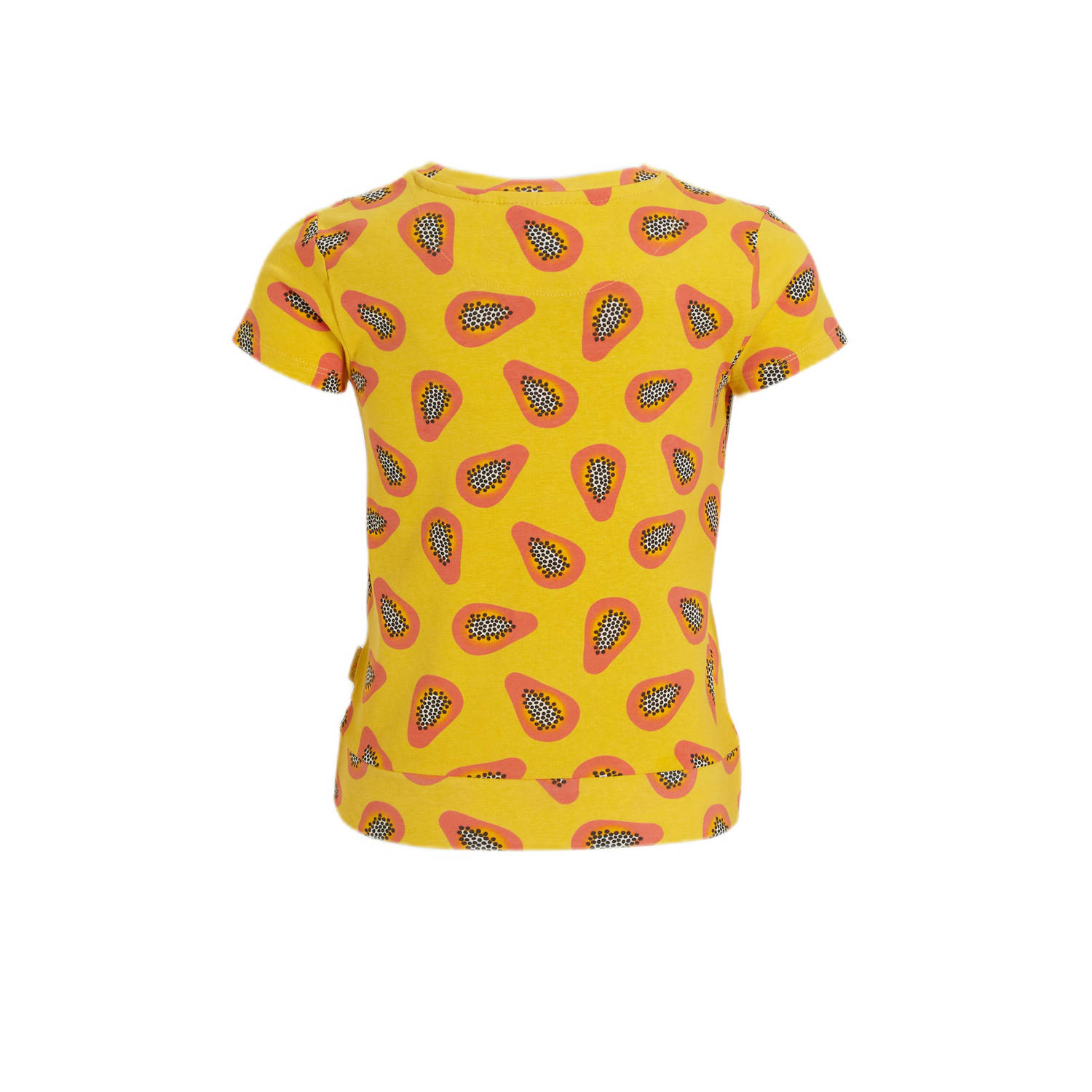 Orange Stars T-shirt Patrice met all over print geel