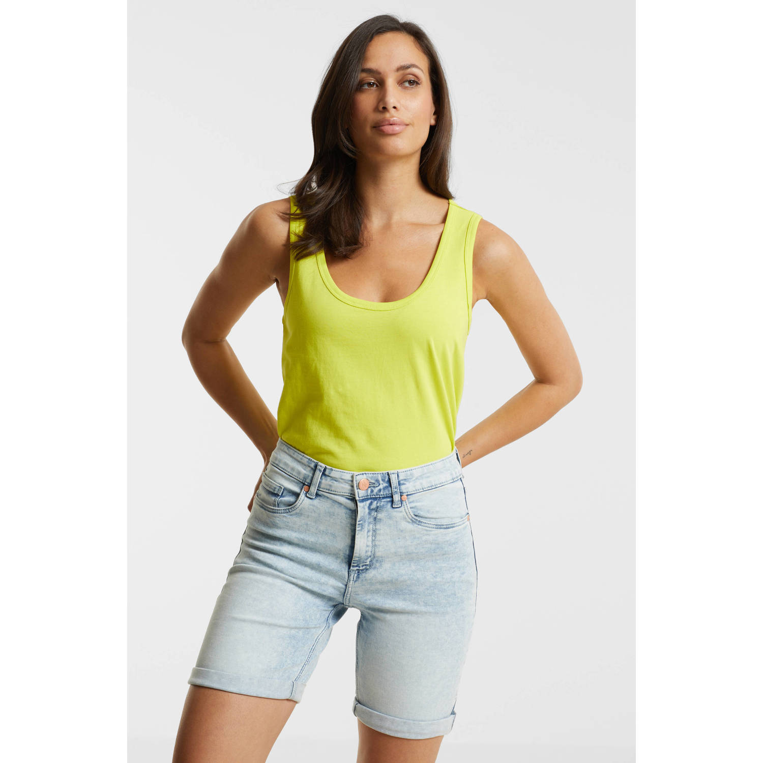 Anytime denim short lichtblauw