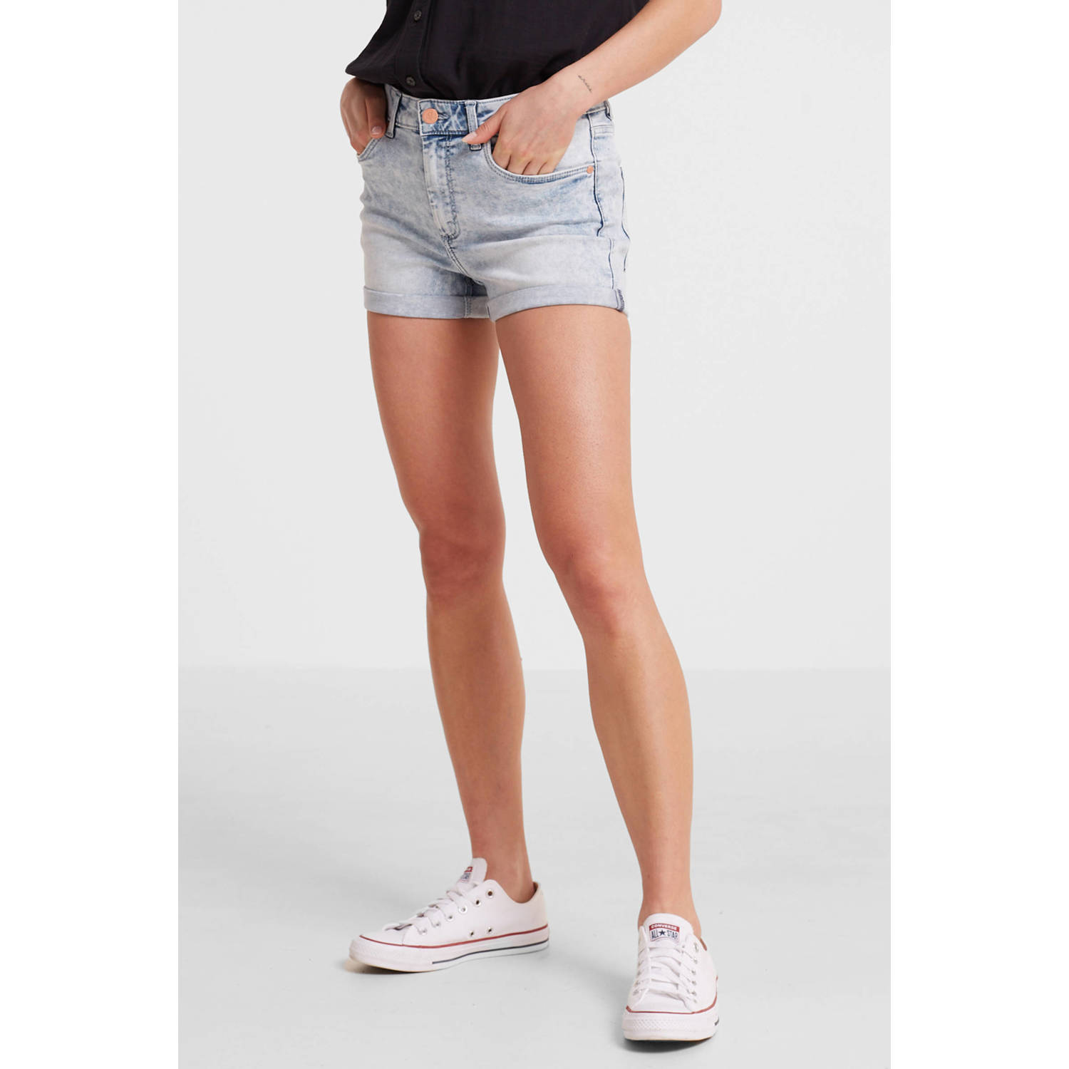 Anytime denim short lichtblauw