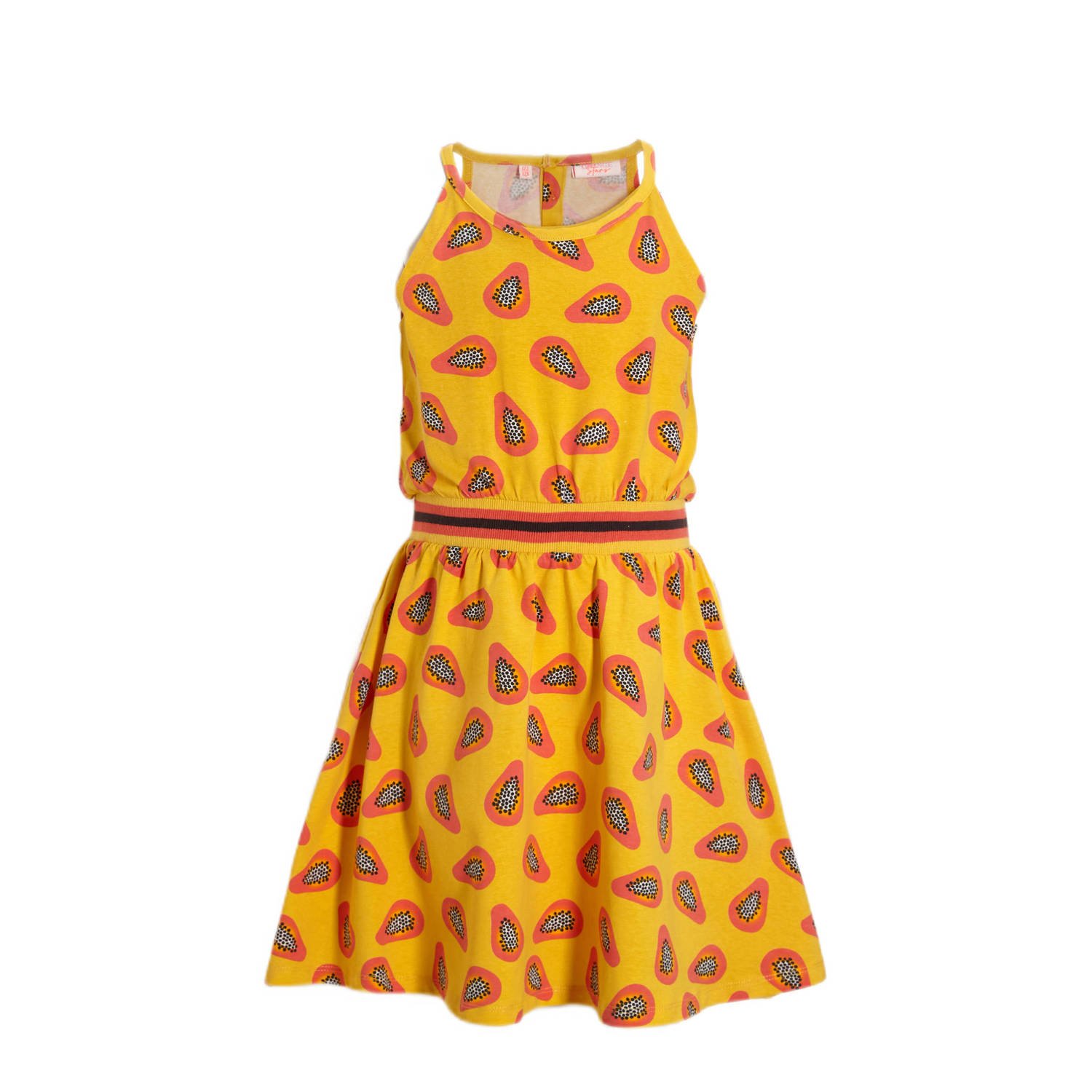 Orange Stars jurk Perihan met all over print geel