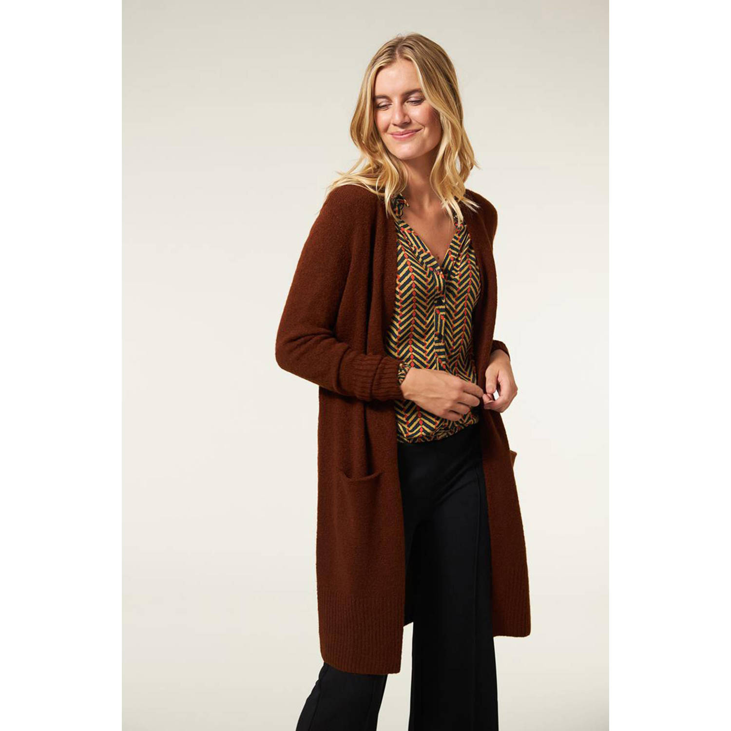 Miss Etam Regulier vest Merel cardigan bruin