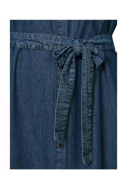 thumbnail: Miss Etam Plus spijker blousejurk Dunya met ceintuur medium blue denim