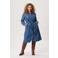 Miss Etam Plus spijker blousejurk Dunya met ceintuur medium blue denim