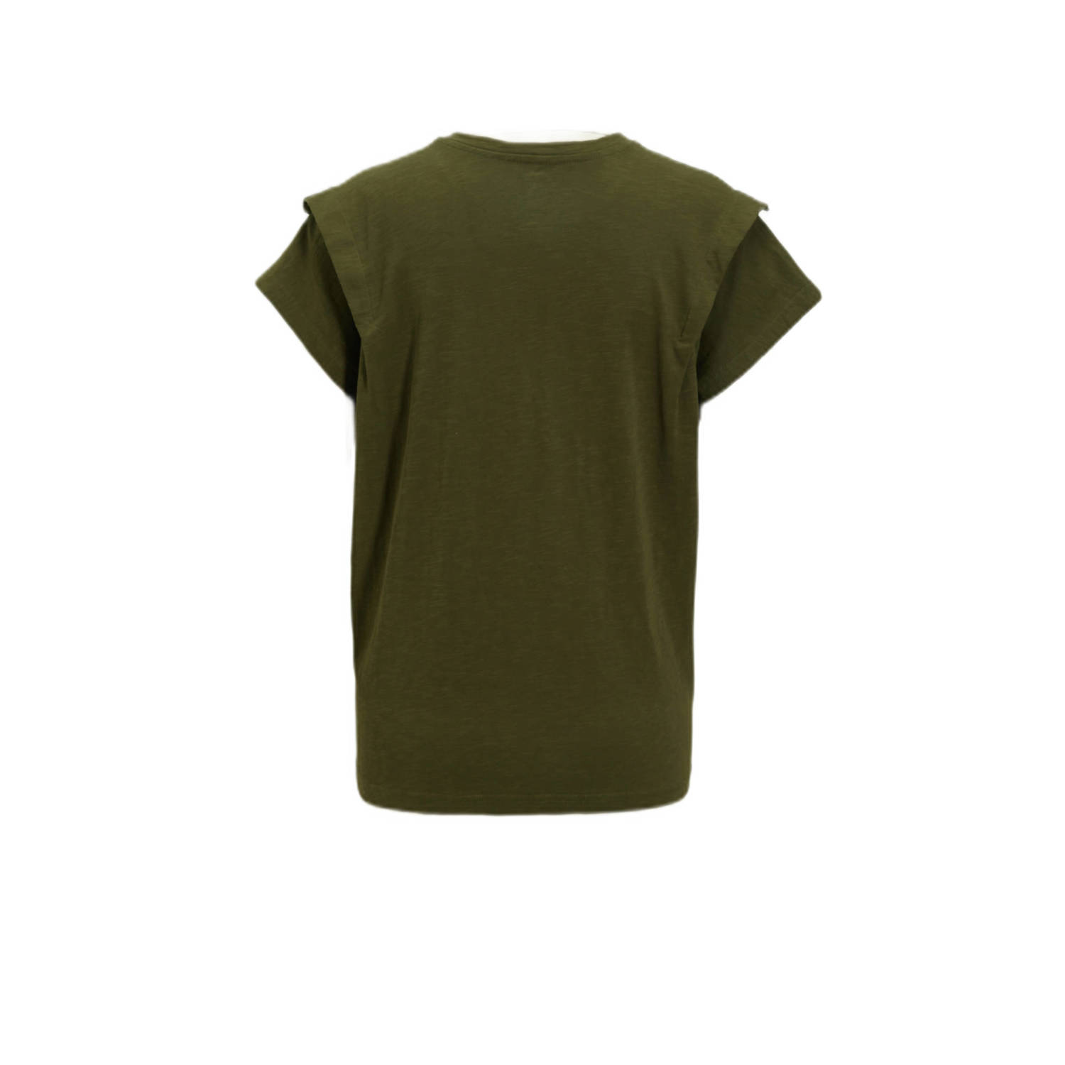 anytime T-shirt met schouder detail khaki