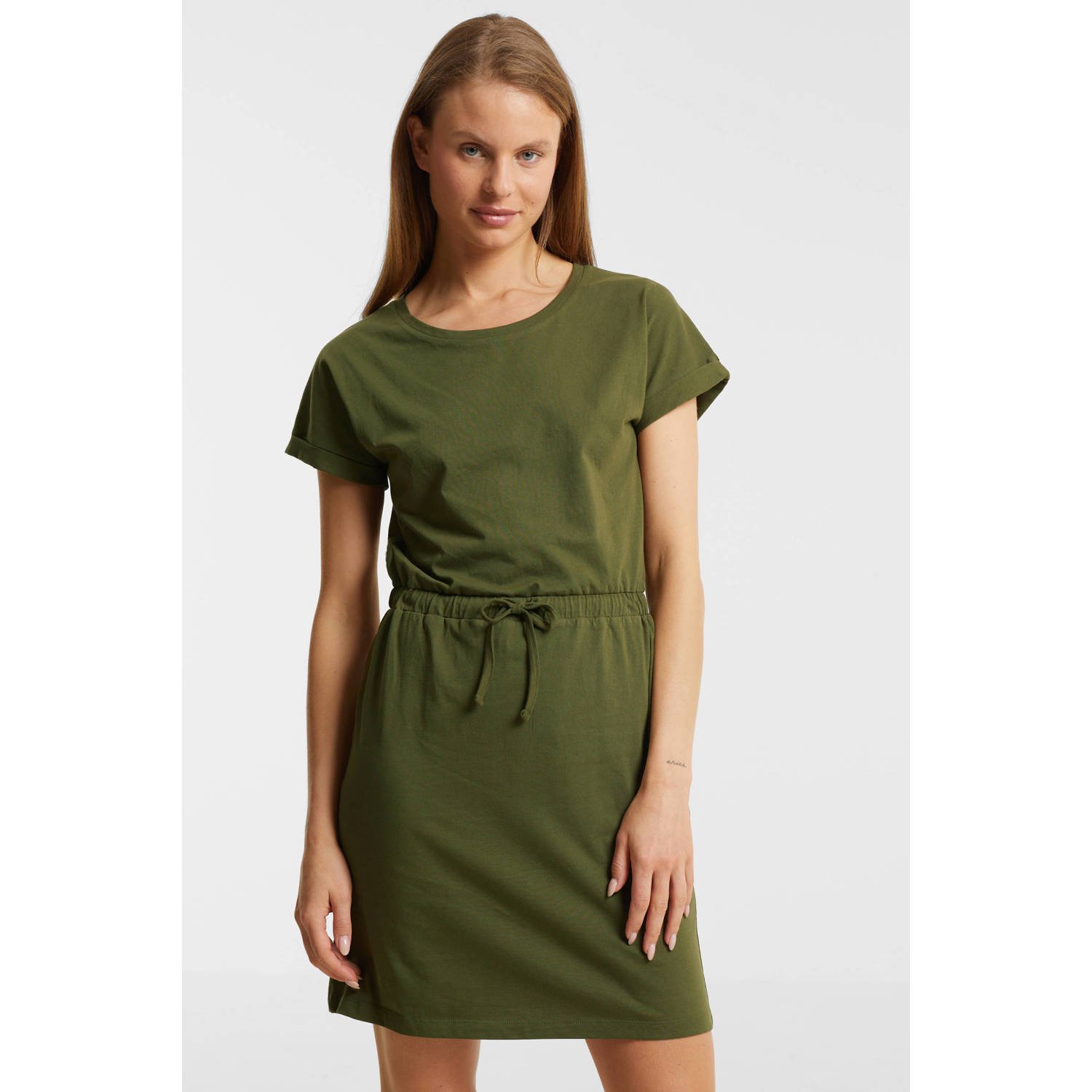 Anytime T-shirt jurk khaki