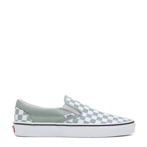 VANS Classic Slip-On Color Theory Checkerboard instappers lichtgroen/wit