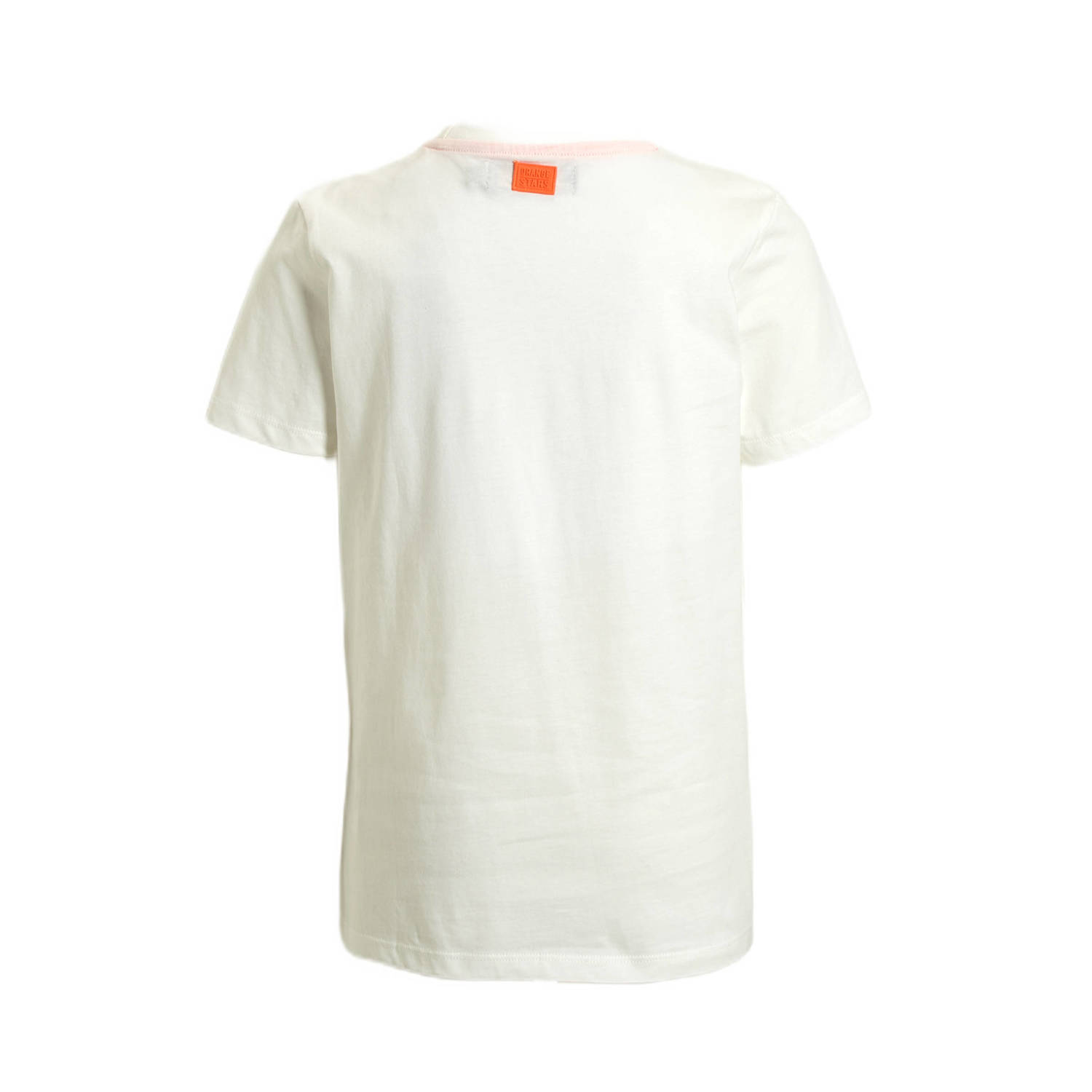 Orange Stars T-shirt Phill met printopdruk wit