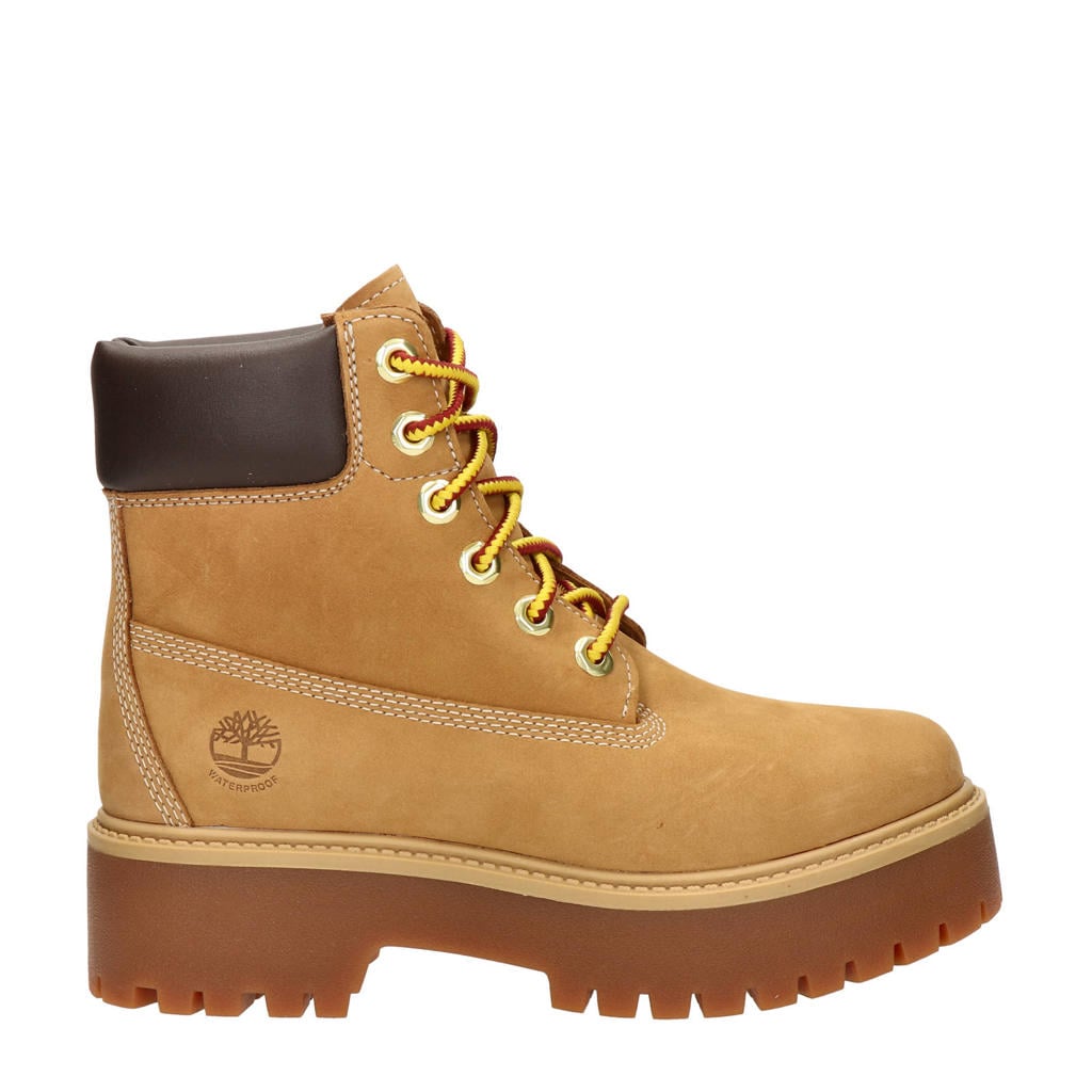 Camelkleurige dames Timberland nubuck veterboots