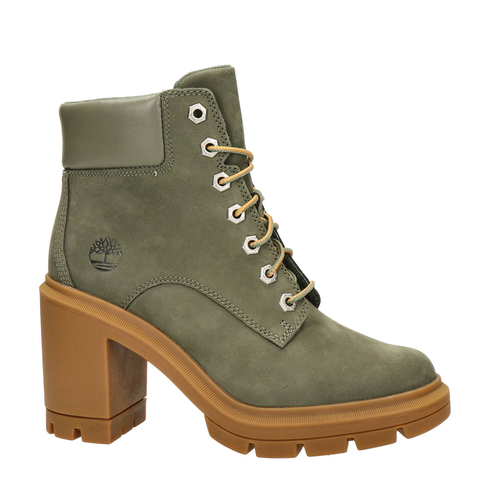 Timberland Allington Height nubuck veterboots groen | wehkamp